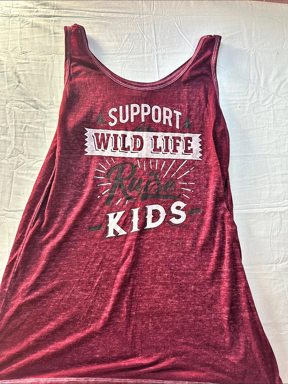Maurices Support Wild Life Raise Kids Graphic Tank Top Cotton Blend Graphic Tank